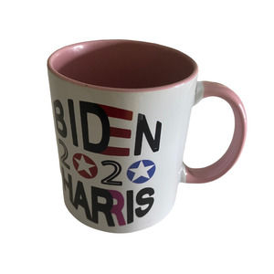 Biden Harris 2020 Mug White Ceramic Printed Democratic Mug Pink Handle
